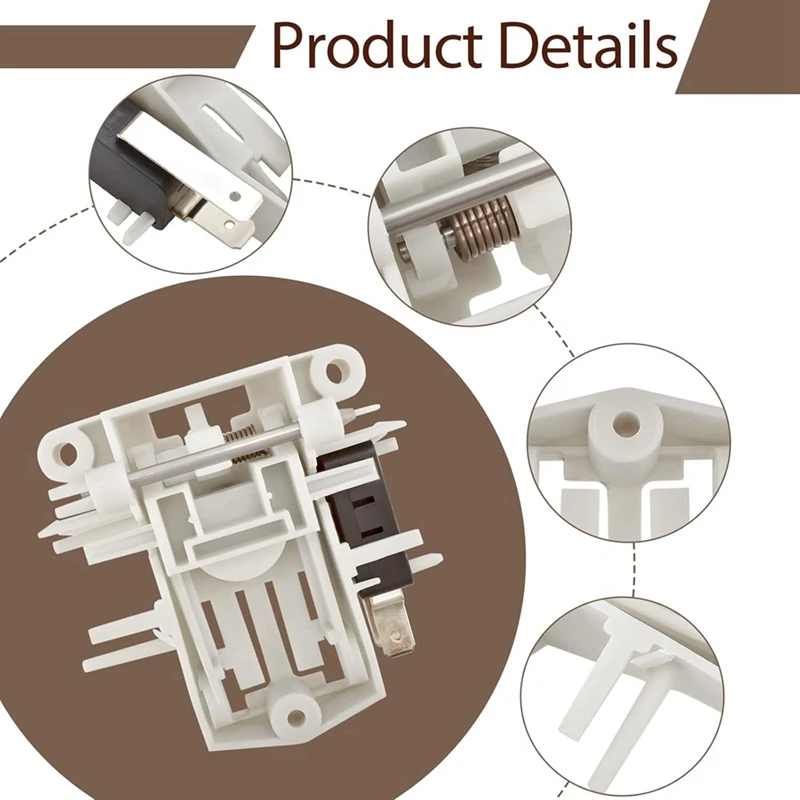 B01C-17476000012184 Dishwasher Door Latch Switch Compatible With For Midea INSIGNIA Replaces 1747600000004 AP7175456