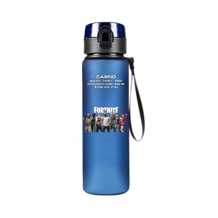 Fortnite Outdoor 560 ml Wasserbecher aus schwarzem Kunststoff, lichtbeständig, Cartoon, großes Fassungsvermögen, für Camping, tragbar, für Reisen,