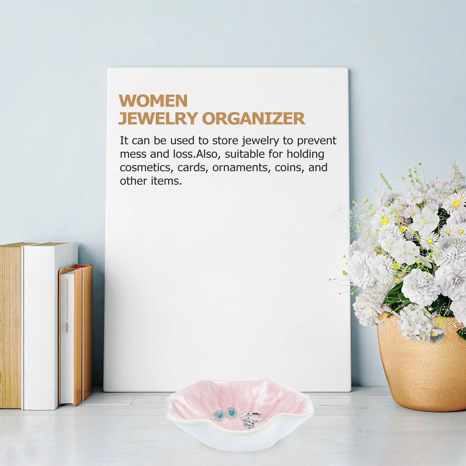 

Керамическая тарелка-органайзер для украшений с гладкой поверхностью, из прочного материала, в винтажном стиле, для домашнего декора, идеально подходит для подарков на день рождения и свадьбу