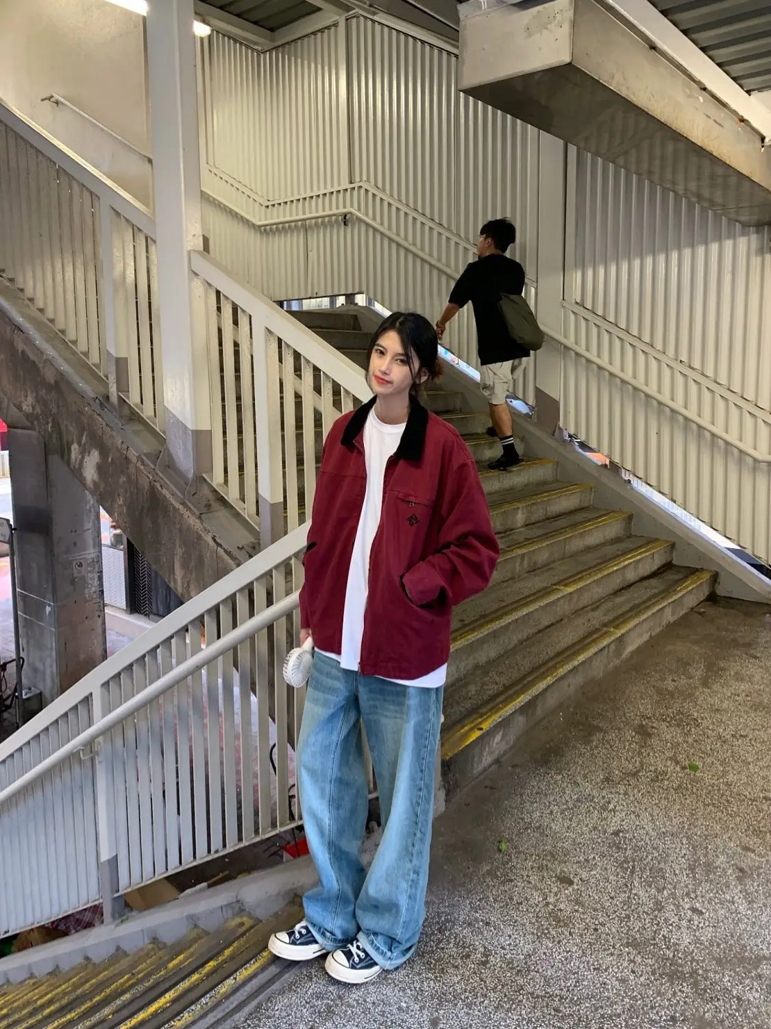 

Autumn Jackets 2025 Woman Deerskin Maillard Spliced Warmth Stripe Lace-Up Wide Commuting Spring/Summer Graffiti Teens Trekking