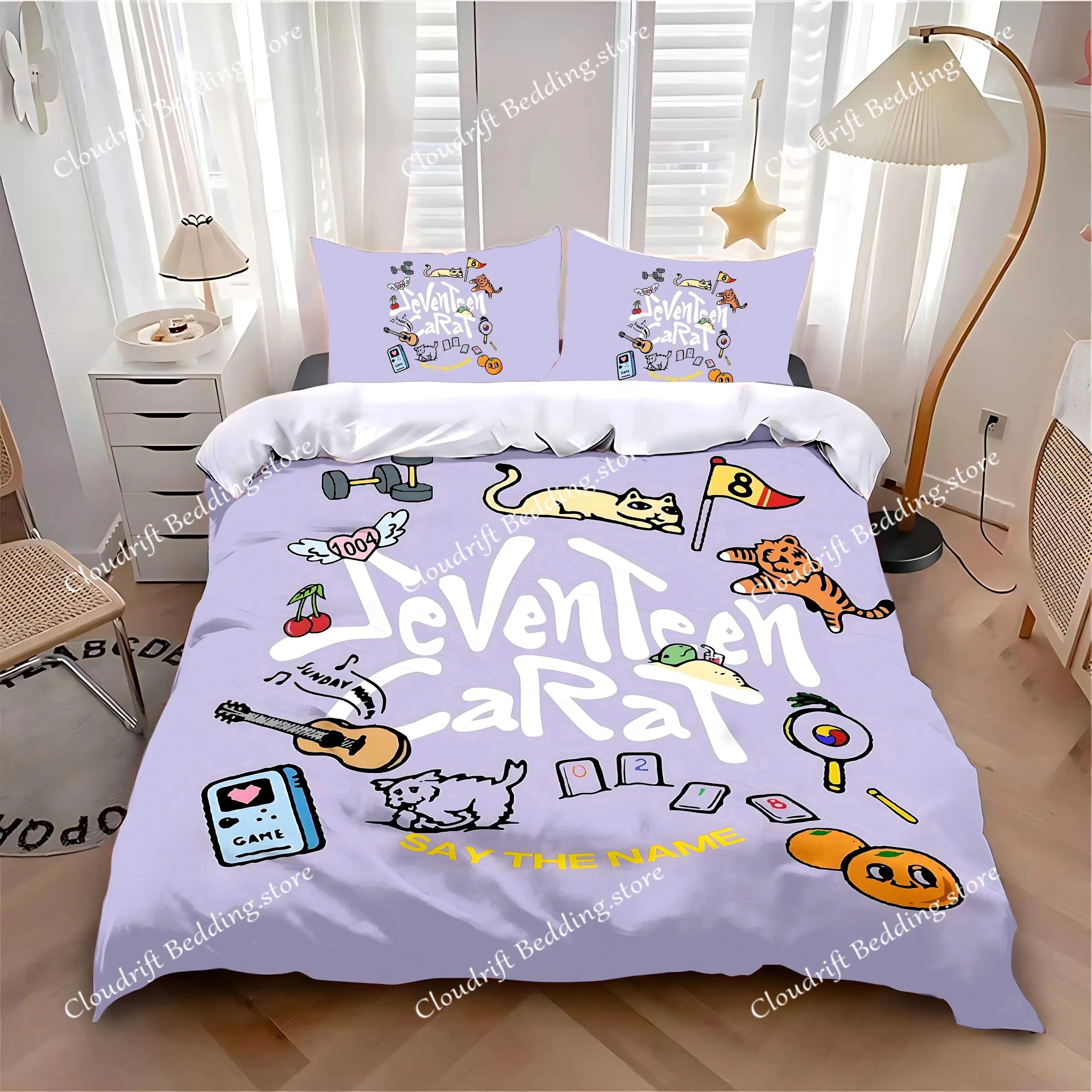 Duvet Cover Pillowcase Bedding Set Hot S-SEVENTEENS K-POP Adult Boy Girl Bedroom Decoration Children Single Double Large Size