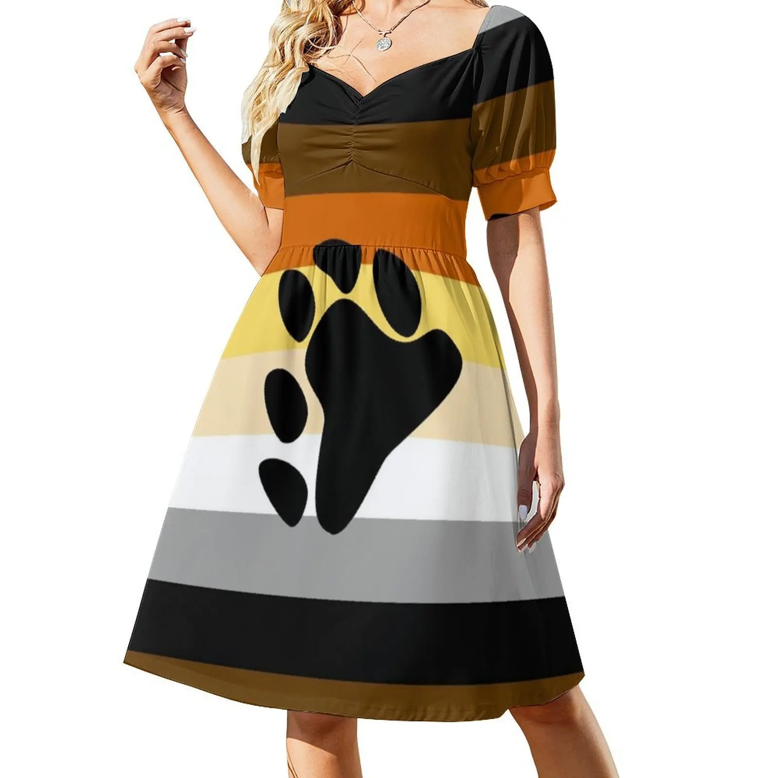 Bear Pride Flag Floral Smock Dress For Women Spring Summer Casual Dress For Party Bear Bear Pride Bear Flag Bear Banner Woman #2