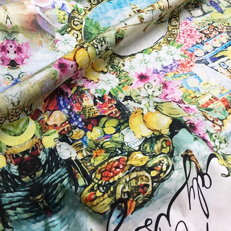 

Ретро замок с принтом поплина, хлопчатобумажная ткань, модный дизайн, одежда для шитья, женское платье-рубашка, ткань «сделай сам», швейный материал