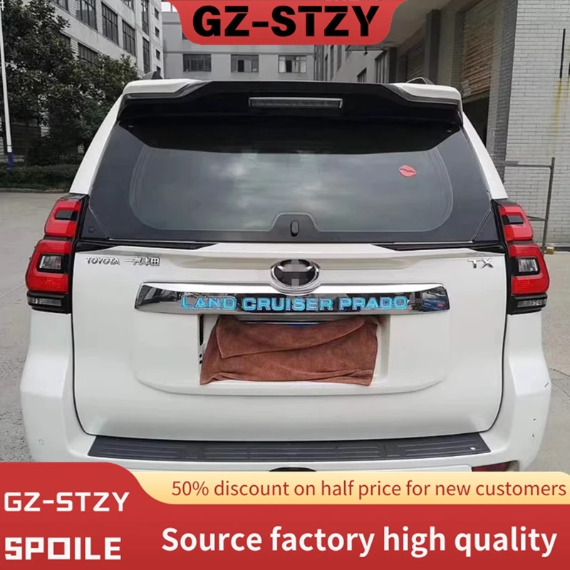 

Car Styling For Toyota Cruiser Prado FJ150 FJ 150 2010-2019 ABS Plastic White Black Color Rear Boot Trunk Wing Middle Spoiler