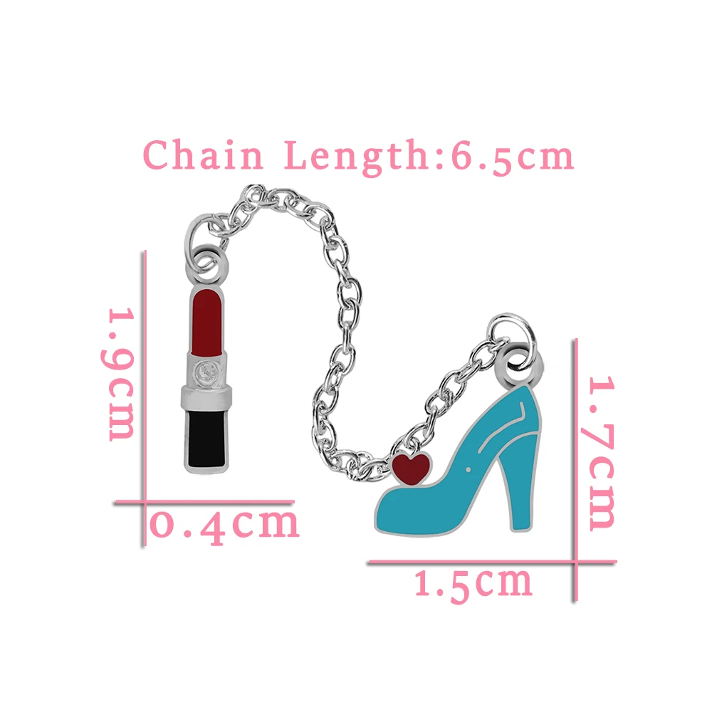 Girl Metal Pins Lipstick Love Heart High Heel Sexy Brooches Fashion Denim Clothes Lapel Enamel Pin Jewelry Accessories For Women image 4