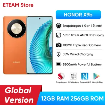 HONOR X9b HONOR Magic6 Lite 5G 글로벌 버전, 6.78 인치 낙하 방지 120Hz AMOLED 디스플레이, 108MP 카메라, 내구성 배터리, 듀얼 SIM X 9B 9 