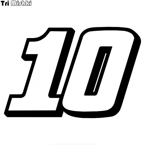 Tri Mishki HZX1186# racing number 10 helmet decals car sticker funny Vinyl Decals Motorcycle Accessories Stickers