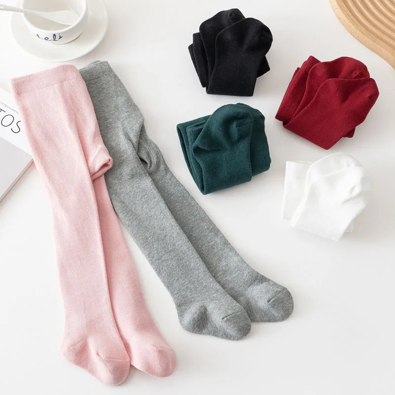 1 Pcs Girls Pantyhose Kids Knitted Leggings Stretchy Baby Toddler Long Socks For Spring Autumn