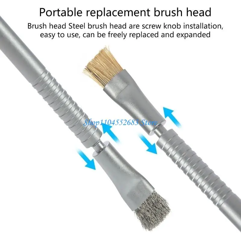 

Y6GD Pack of 4 Wire Bristles Cleaning Brushes Replacement Head for Mobile Phone Repair and Motherboard IC Glues Removal Tools