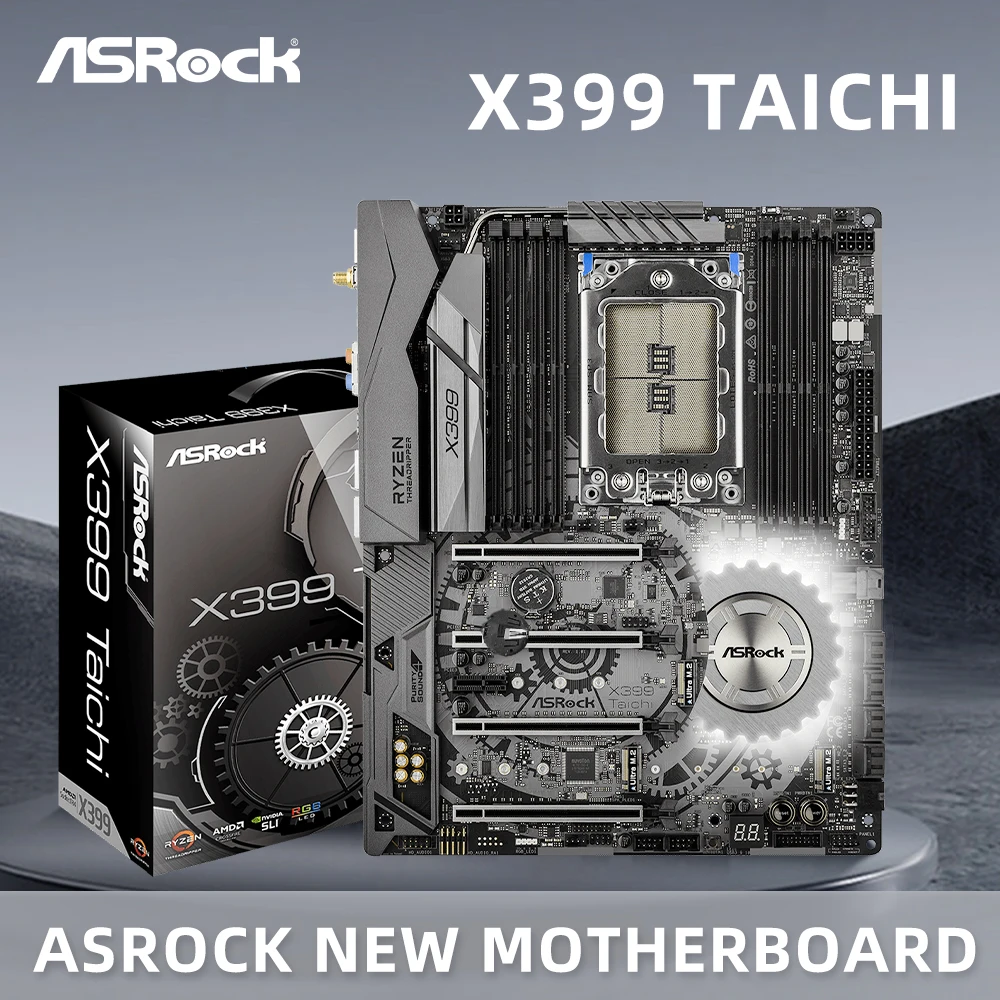 

ASROCK X399 TAICHI системная плата AMD TR4 Ryzen Threadripper TR 2990WX 2970WX CPU AMD X399 8 x DDR4 PCI-E 3,0 M.2 USB3.1 ATX