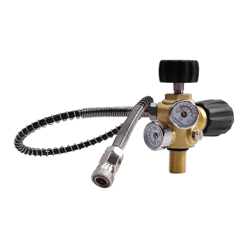 6000psi Scuba Adapter Gauge Tank Filling Station Refill for Air Tank Bottle Cylinder Accessories Diving Double Metered Valves