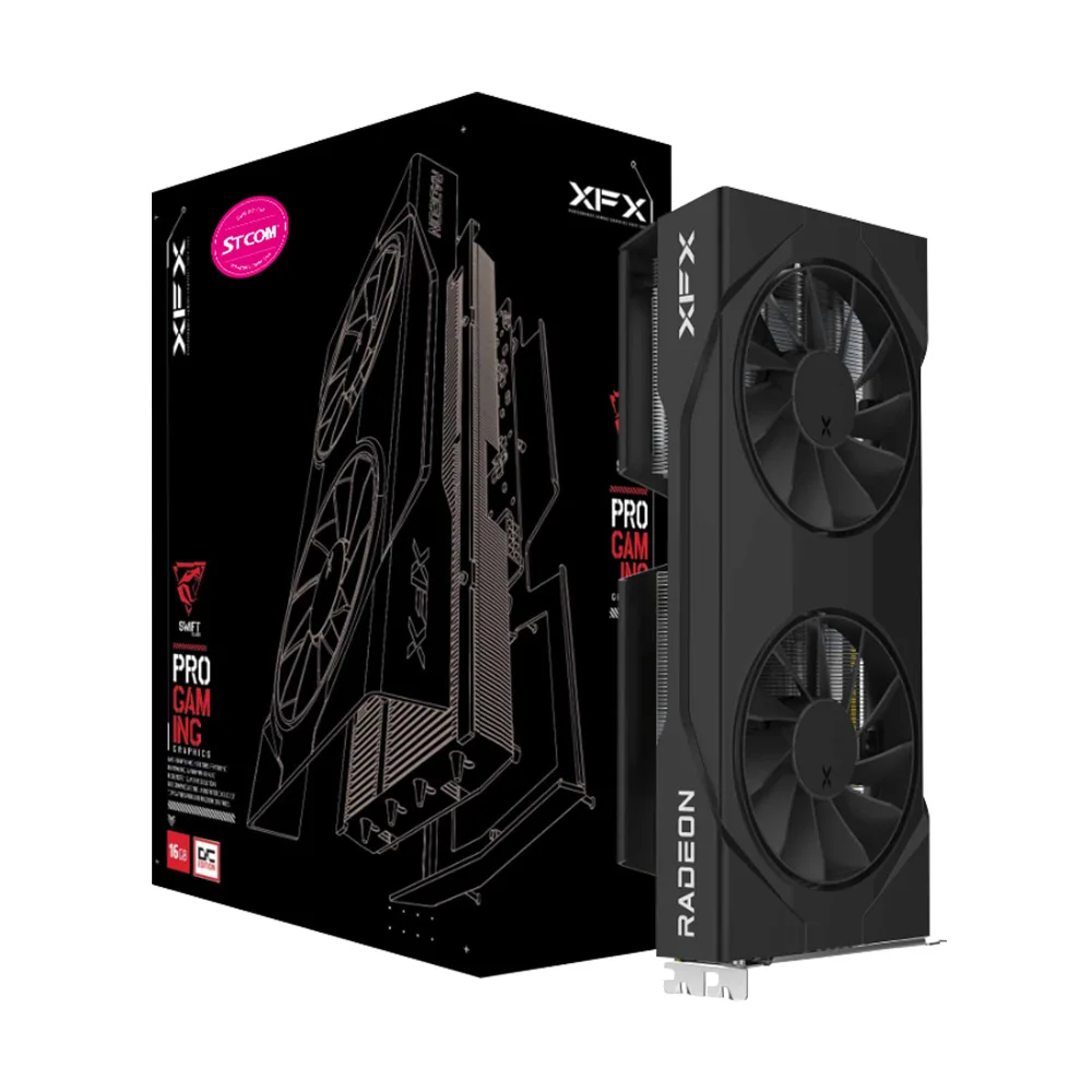 بطاقة رسومات Xfx Radeon Rx 9060 Xt Swift Dual Oc D6 سعة 16 جيجابايت