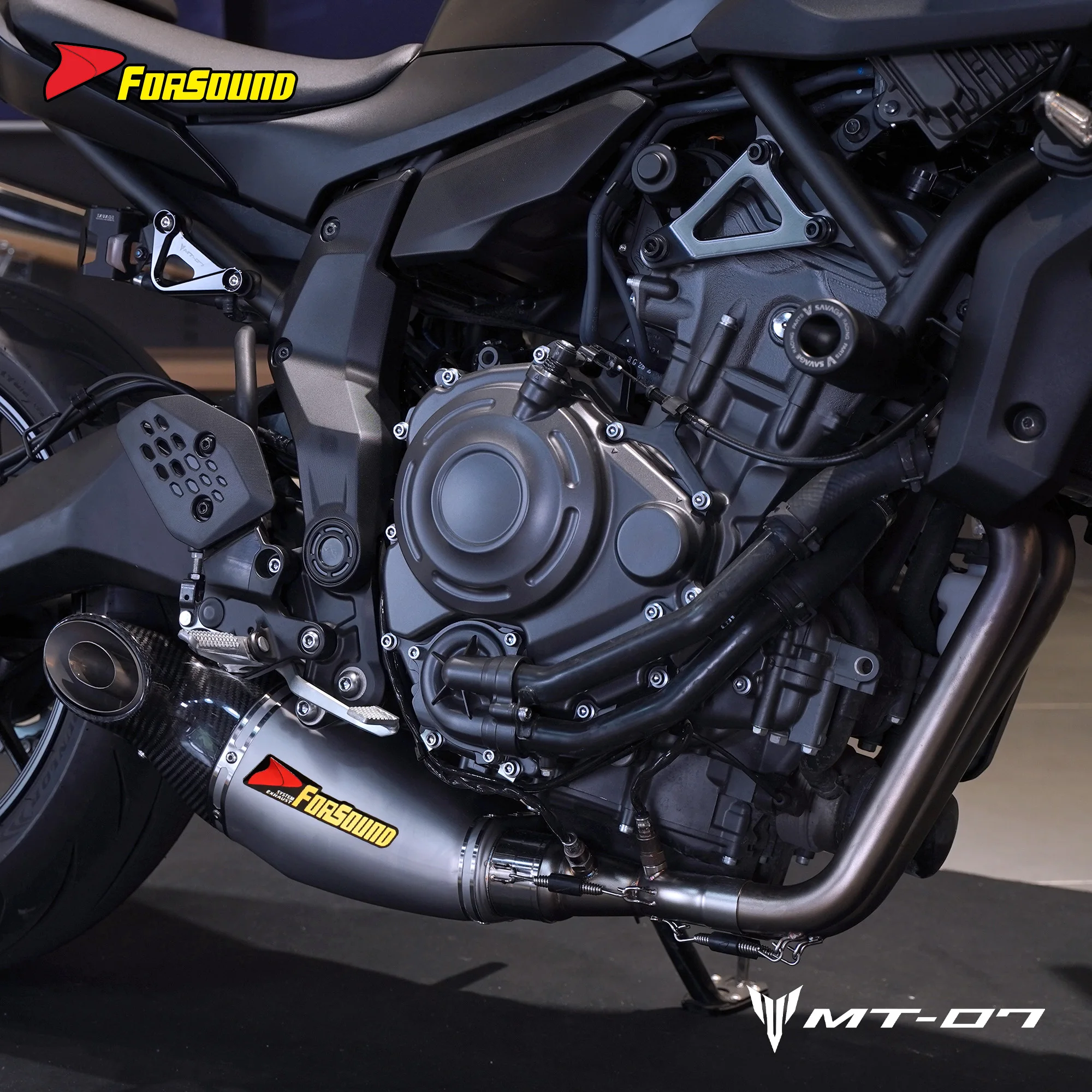 

RS For Full Undertail Exhaust System For YAMAHA MT07/FZ07 2025 New Fit Perfect Motorcycle Street Bike Modified Exhaust Kit