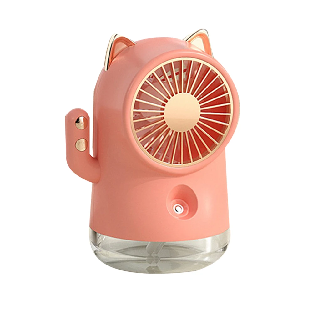 Table Misting Fan, Personal Cooling Mister Fan , USB Rechargeable Water Spray Mist Fan for Office, Home and Camping Pink