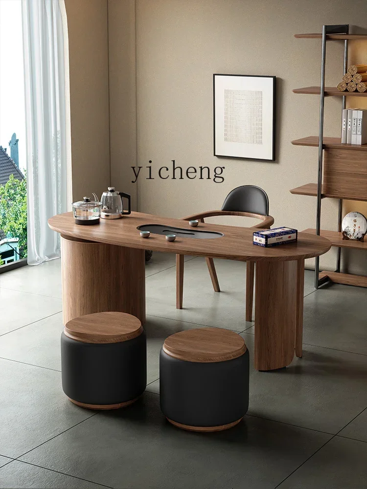 ZZXL high-grade solid wood tea table and chair combination boss office kung fu tea table tea table