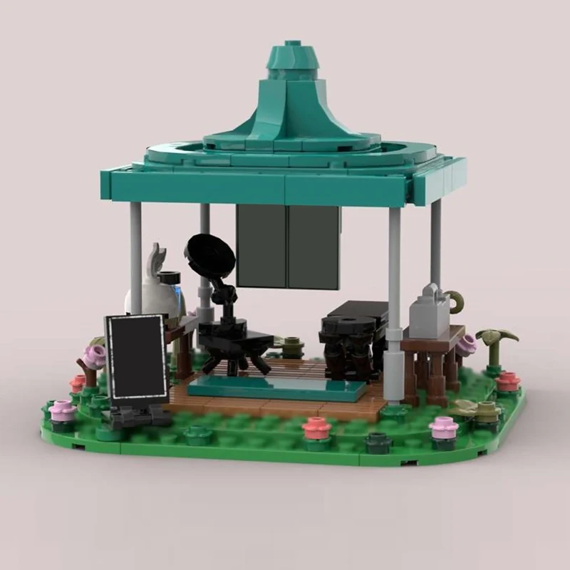 Stadt Street View Modell MOC Bausteine Die Massage Zelt Modulare Technologie Kinder Urlaub Geschenke Montieren Spielzeug Anzug