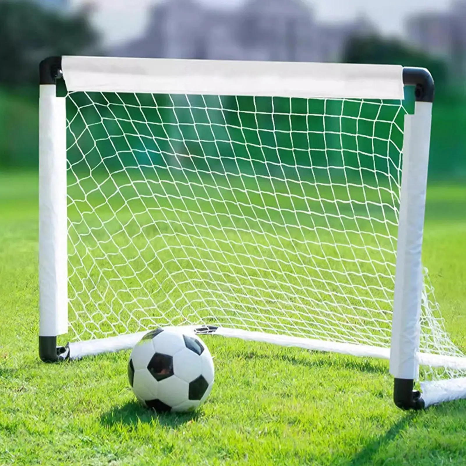 Jaring Sepak Bola Anak-anak Tujuan Sepak Bola Lipat untuk Anak-anak Jaring Sepak Bola Kecil Portabel dengan Layar Tas Penyimpanan untuk Permainan Latihan Gym