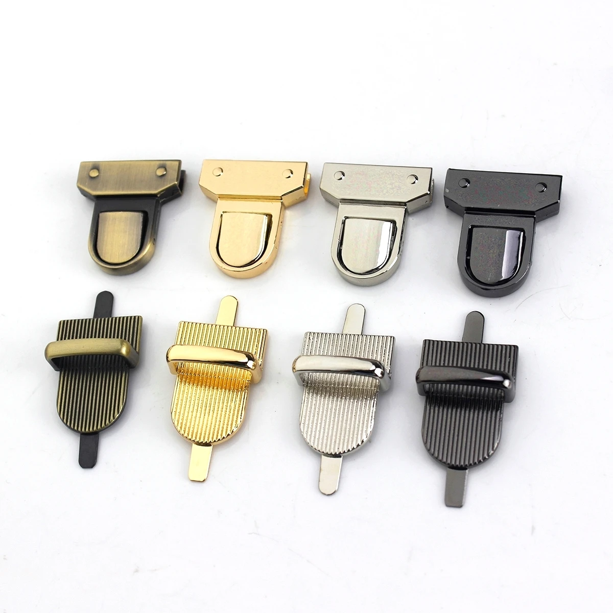 Metal Press Push Lock Tongue Lock Bag Briefcase Spring Lock Clasps Closure Buckle Leather Craft Bag Parts Hardware Accessories