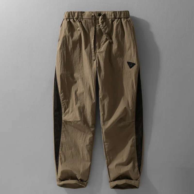 

Streetwear Mens Summer Pants Japan Style Cargo Pants Men Outdoor Casual Cool Pants Straight Baggy Pants Elastic Waist Trousers