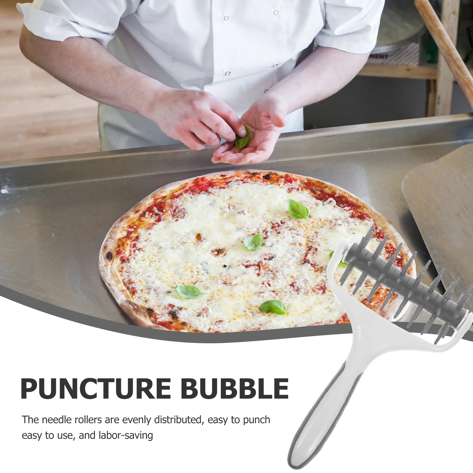 البيتزا دوكر الأسطوانة الخبز أداة العجين مقبض سلس أداة المطبخ للبيتزا المعجنات فطيرة الكوكيز العجين ثقب الناخس الخبز