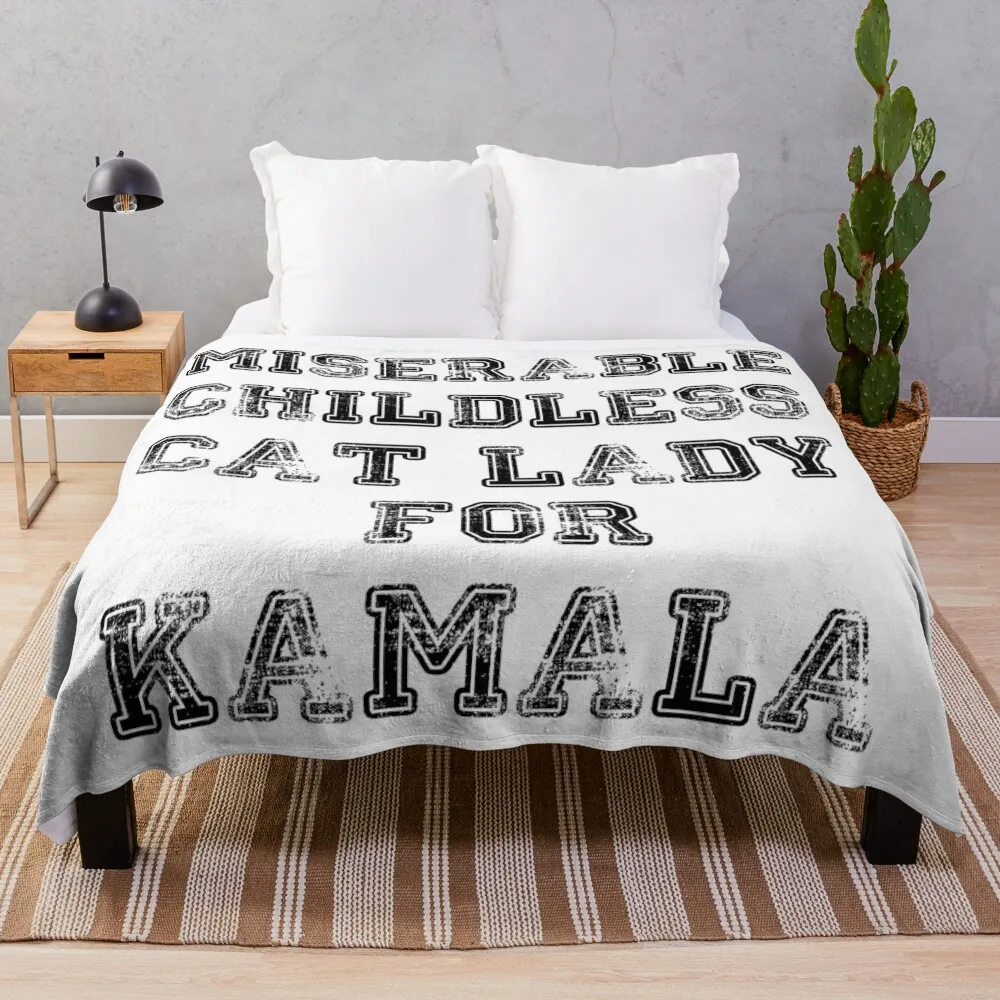 Miserable Childless Cat Lady For Kamala Throw Blanket bed plaid Heavy Decorative Sofa Blankets