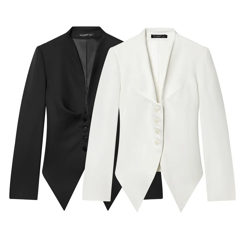 ANJY Spring Autumn New Women Trendy Elegant Versatile Slim Fit Solid Color Long Sleeve Blazer England Style Bow Suit-Coat A23742