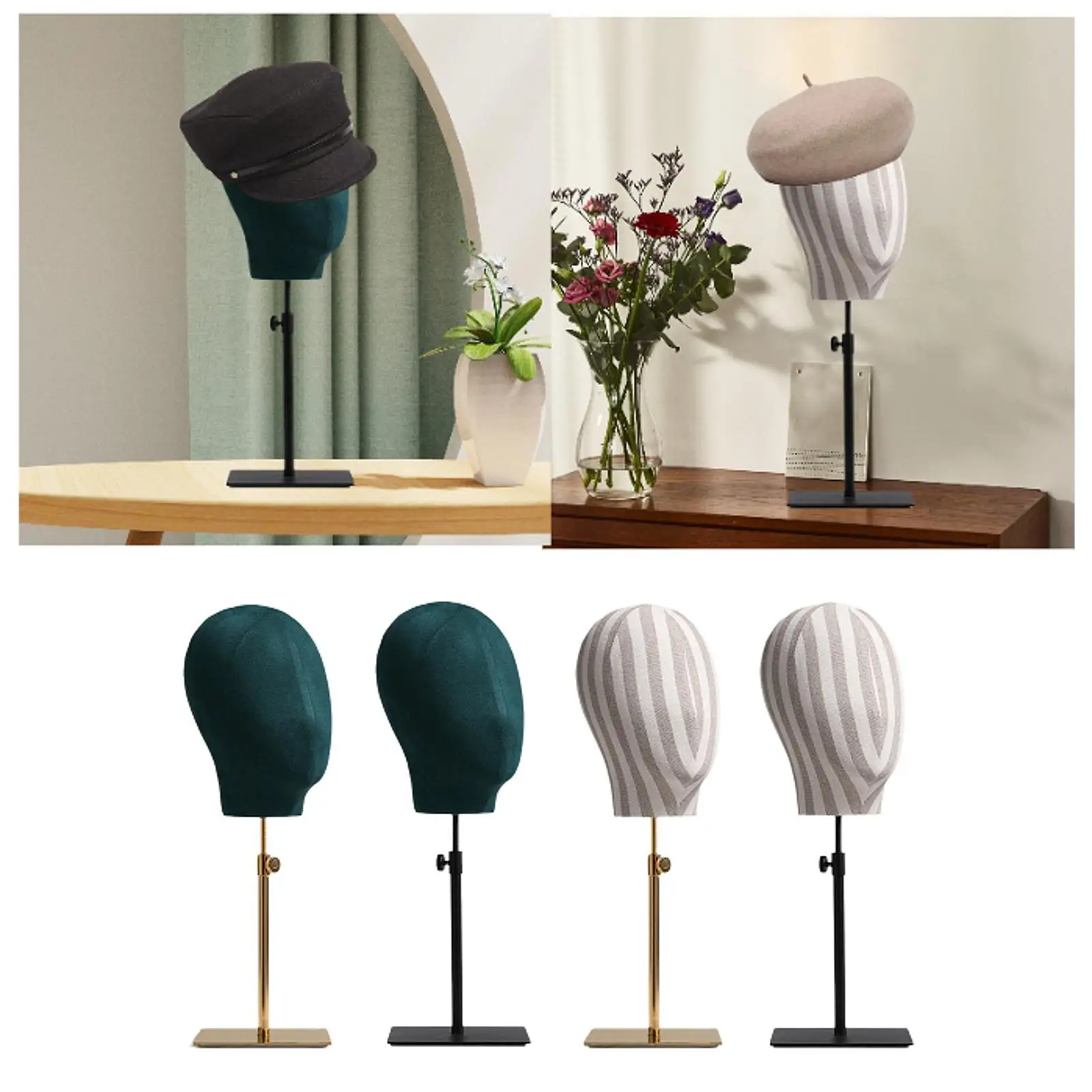

Mannequin Head Stand Home Decoration Head Model Holder for Glasses Caps Wig