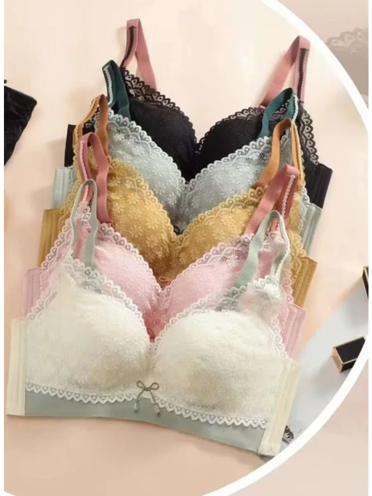 

Латексный бюстгальтер YUQI — беспроводная чашка AB со средней поддержкой | Антибактериальное кружевное нижнее белье, комплект пуш-ап, белые бюстгальтеры для женщин