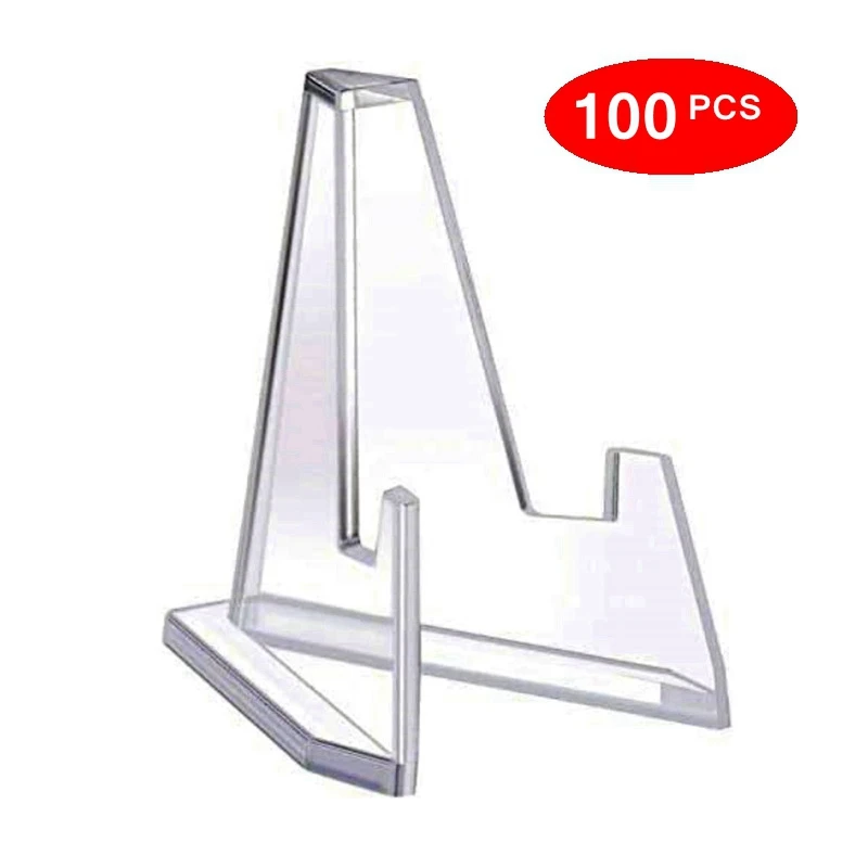 

Acrylic Display Holder Transparent Triangle Commemorative Coin Small Photo fram Card Holder Rack Phone Stand Home Decor