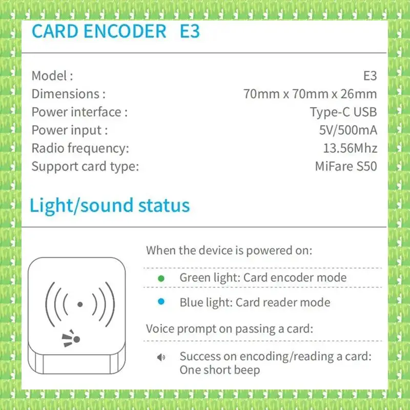 

TTLOCK Smart Card Encoder NFC 13.56M M1 IC Card Reader RFID Chip Scanner For TT Hotel TT Rental System Software Easy To Use
