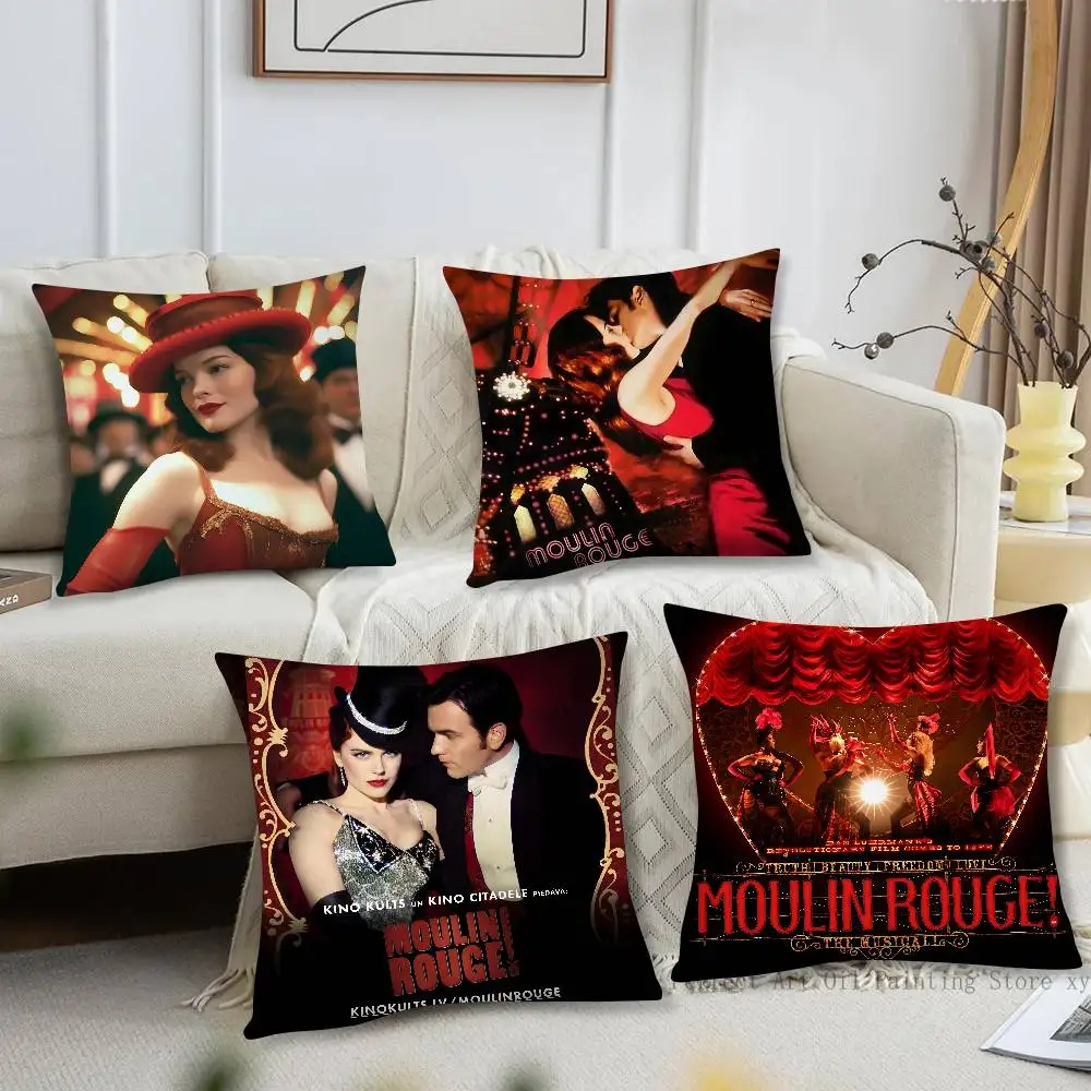 1pc Classic Movie M-Moulin Rouge Pillow Case Fashion Square Pillowcase Bedroom Sofa Room Ins Decoration Leisure