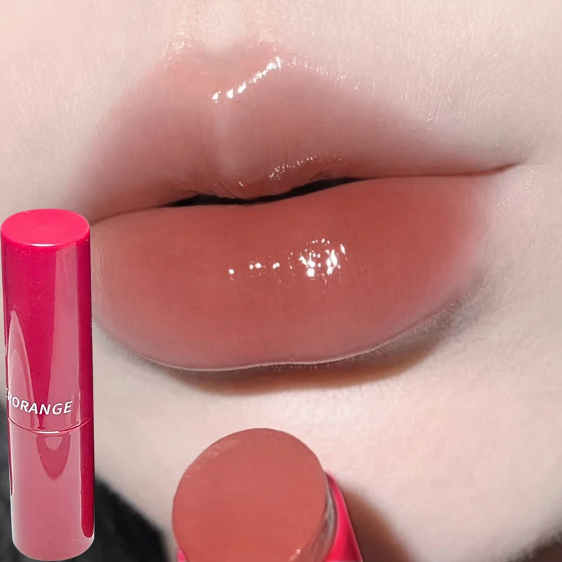 Jelly Lipstick Hydraterende Spiegel Water Licht Effen Lipgloss 8 Kleuren Kristal Thee Rood Bruin Lip Glazuur Tint Lippenbalsem Make-Up