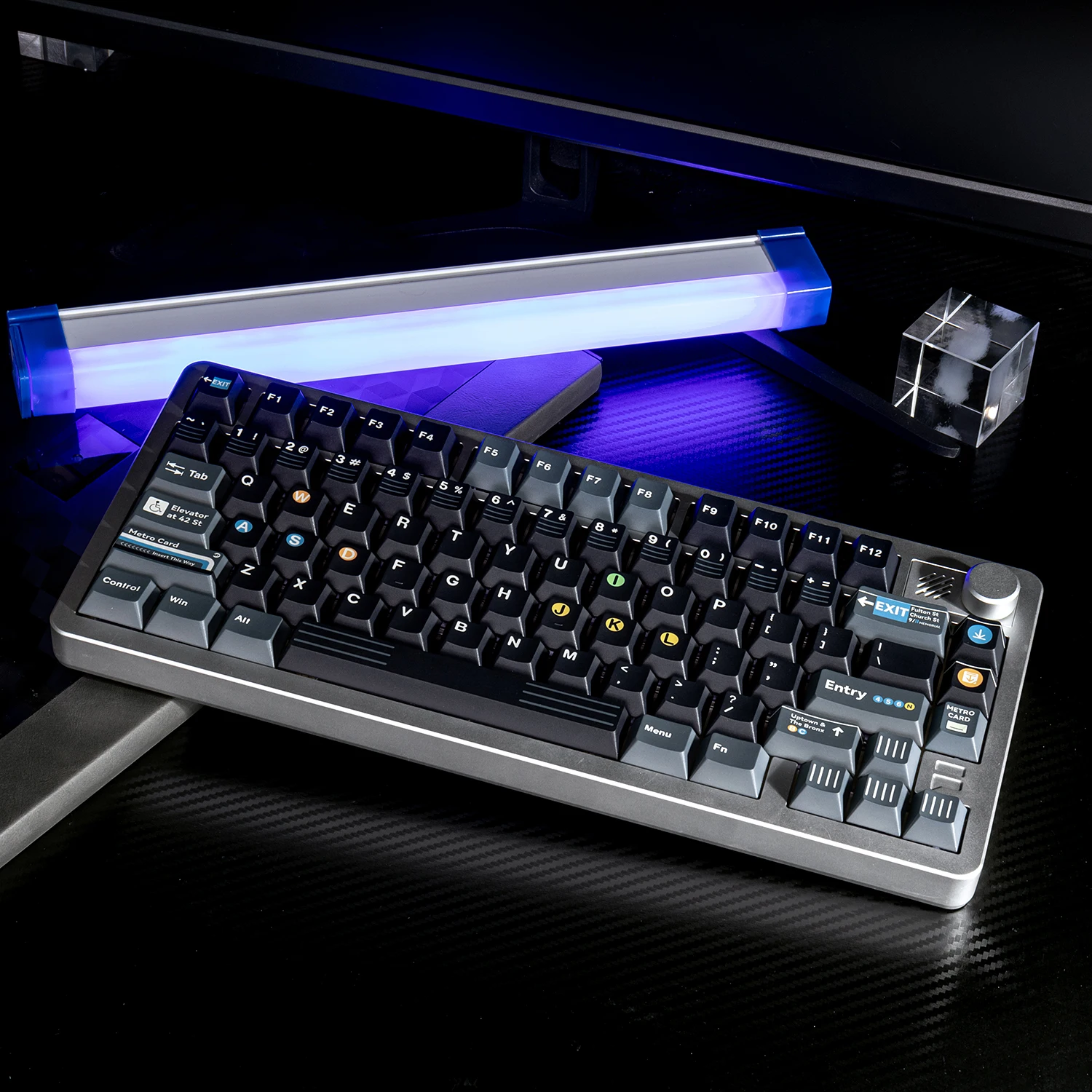 New York Subway Black Keycaps Dye-Sublimation Cherry Profile PBT Keycap Sets Custom Keycaps For MX Cherry Mechanical Keyboard