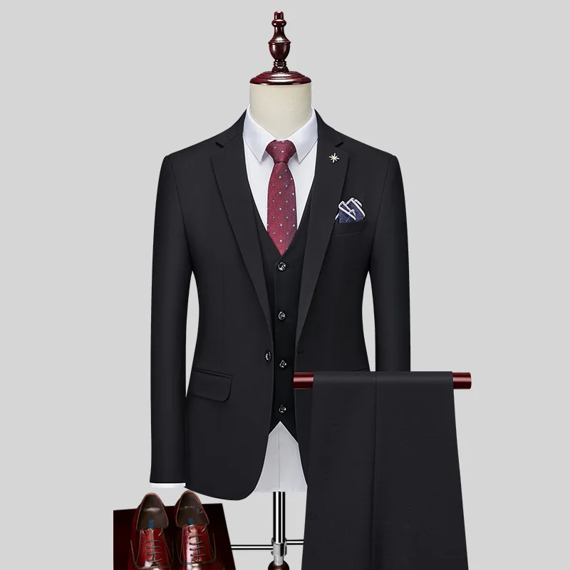 Traje de B20-Three-piece para hombre, traje de padrino de boda, alta gama