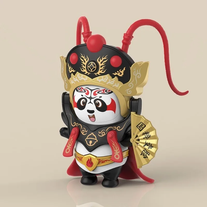 Sichuan Opera Face Changing Panda Yingge Dance Figurine Ornament Birthday Gift Traditional Collectible Decor Kids Room Display