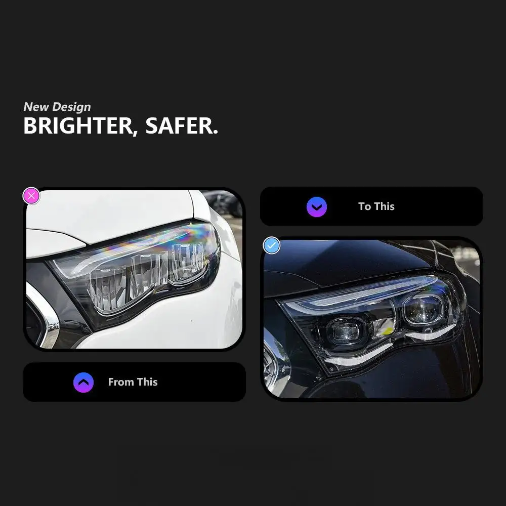 For 2024-2025 E-Class W214 LED Headlight Assembly Modification with Lens Low-rise Daytime Running Lights for Mercedes-Benz