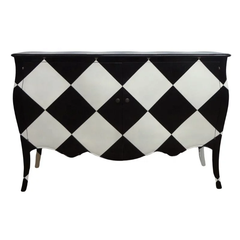 Antique Reproduction Kitchen Cabinet Monochrome Buffet Wooden Sideboard Designed for Kitchen and Dining Room Furniture