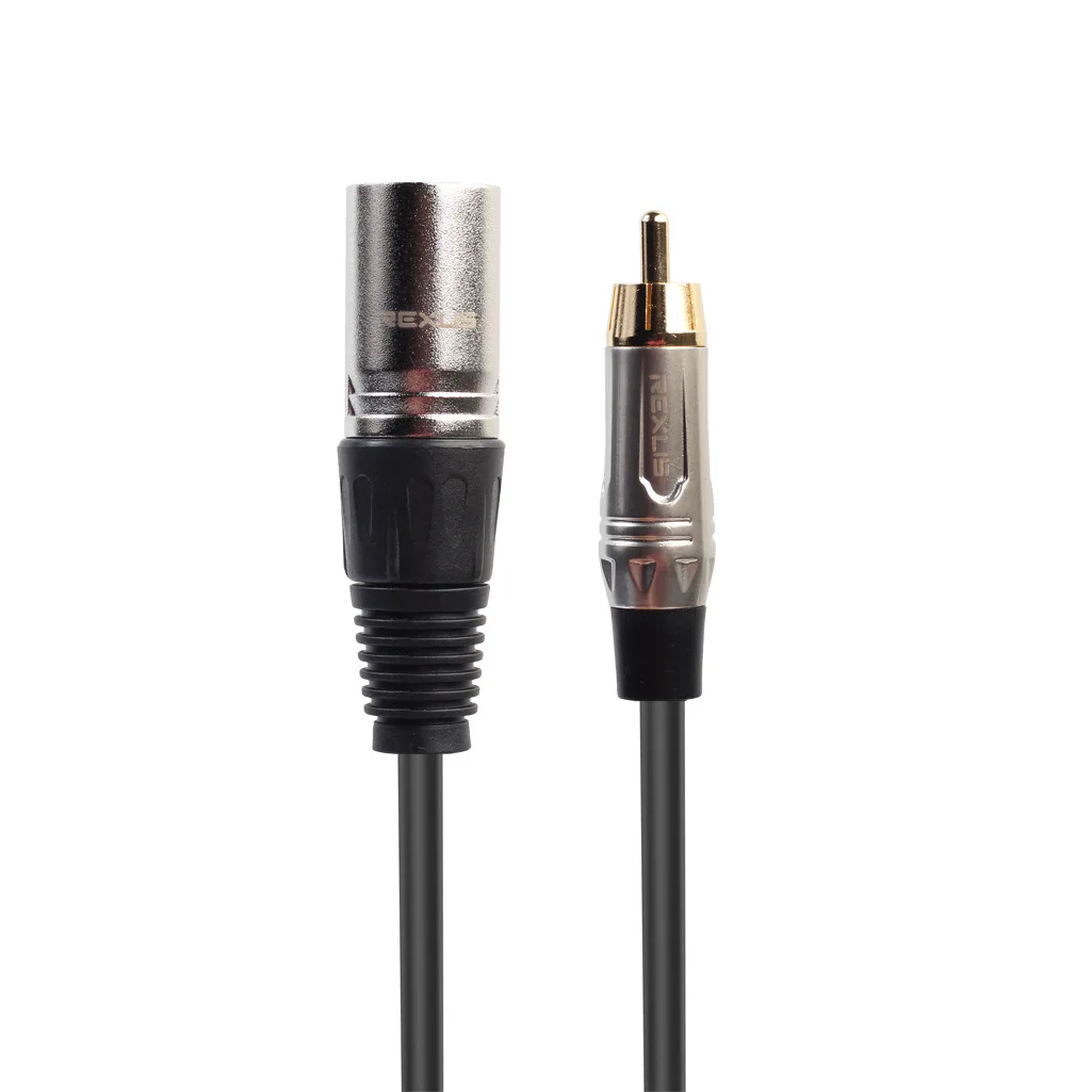 Gold-plated RCA male to XLR male balanced to unbalanced audio line mixer amplifier cable