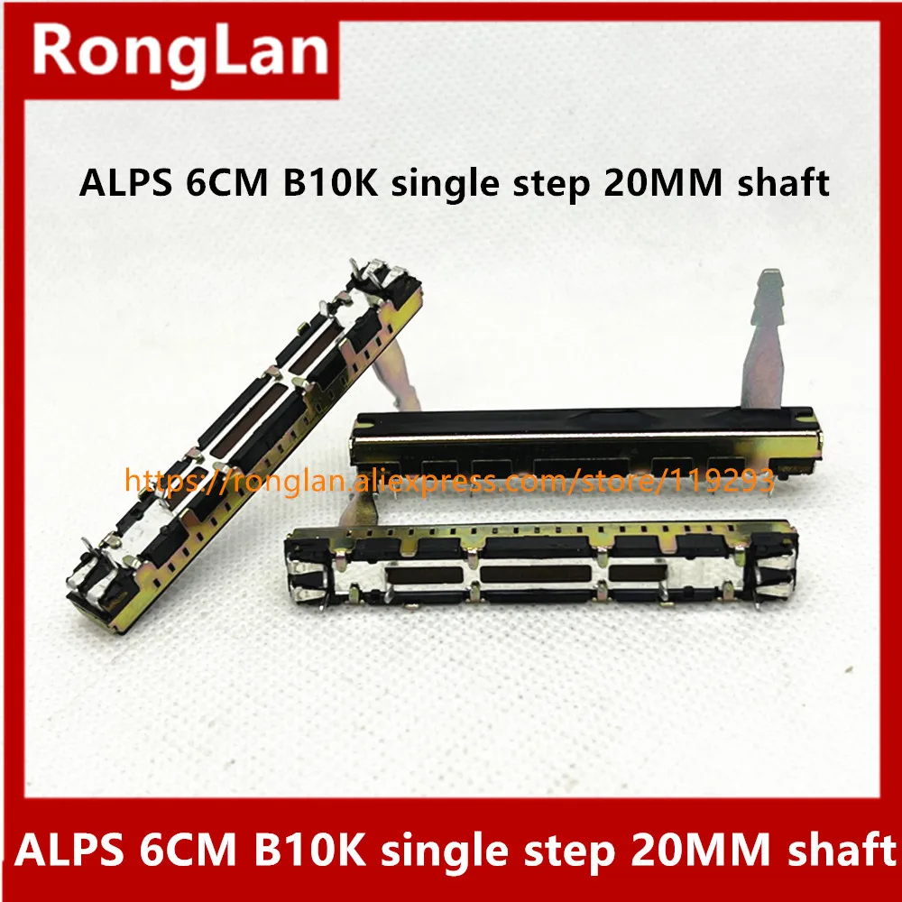 Nhật Bản ALPS 6CM 60MM Trượt Chiết Áp 449C-09369034 10KB B10K Liên Kết Đơn Bước 20MM Hanlde-4PCS