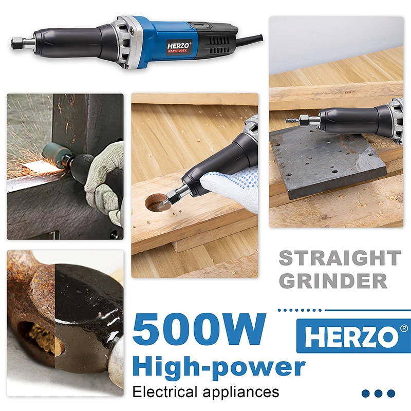 HERZO 220V 750W Electric Straight Grinder For Carving Metal Surface Grinding And Polishing Machine HGS28E