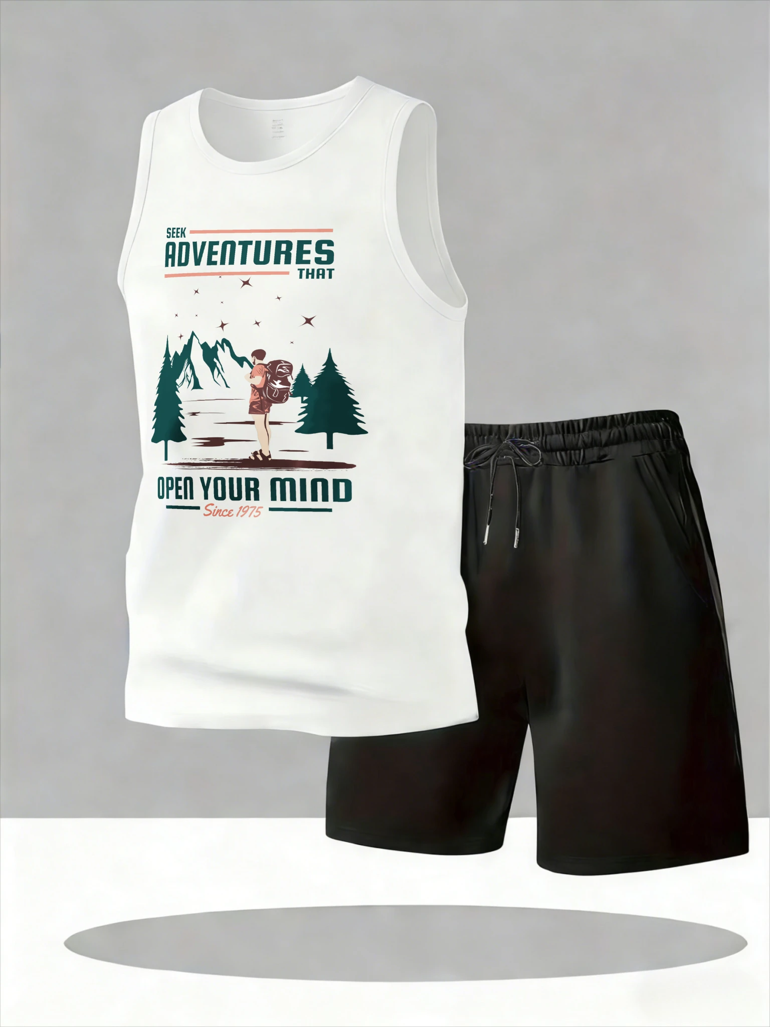 

Men's Tank Top Sets 2026 Summer Quick drying seaside Suit for man Breathable running oversize crewneck Y2k tracksuits sports