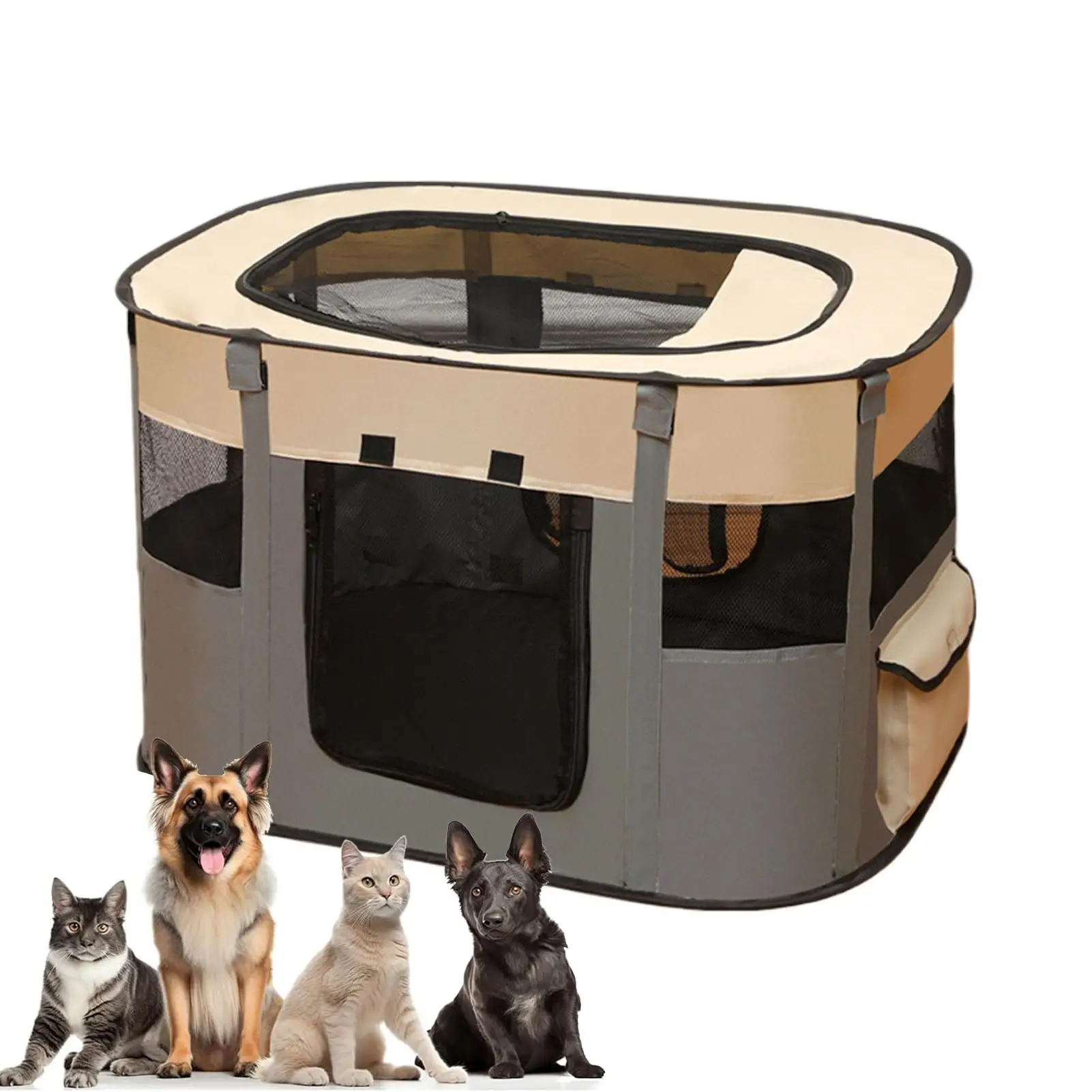 

Cat Playpen Foldable Play Pen For Dogs Portable Pet Tent Cat Kennel For Travel Patio Apartment Daily Indoor Outdoor Backyard