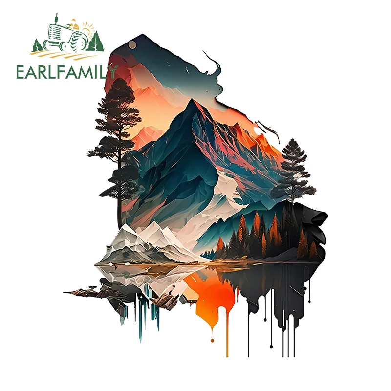 EARLFAMILY 13cm X 10.7cm for Mountains and Rivers Nature Views Car Stickers Fashionable Personality Decals Car Styling Trunk