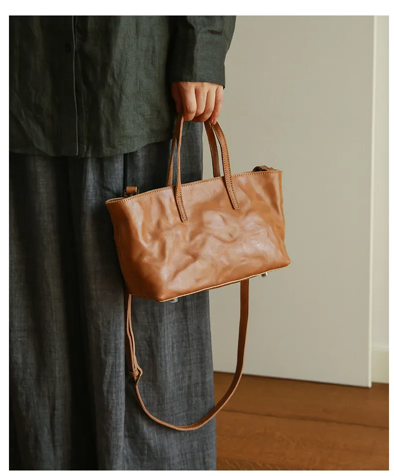 PNDME lässige, handgefertigte Vintage-Handtasche aus Rindsleder, erste Schicht, Damenhandtasche, schlicht, modisch, luxuriös, aus echtem Leder, Damen-Umhängetasche. – Detail 23