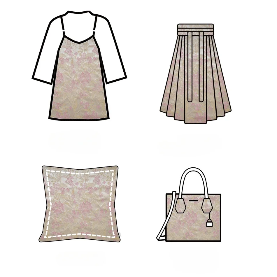 Exquisite Relief Flower Jacquard Fabric Elegant Women's Dress Skirt Bag Decorative Sewing Fabric