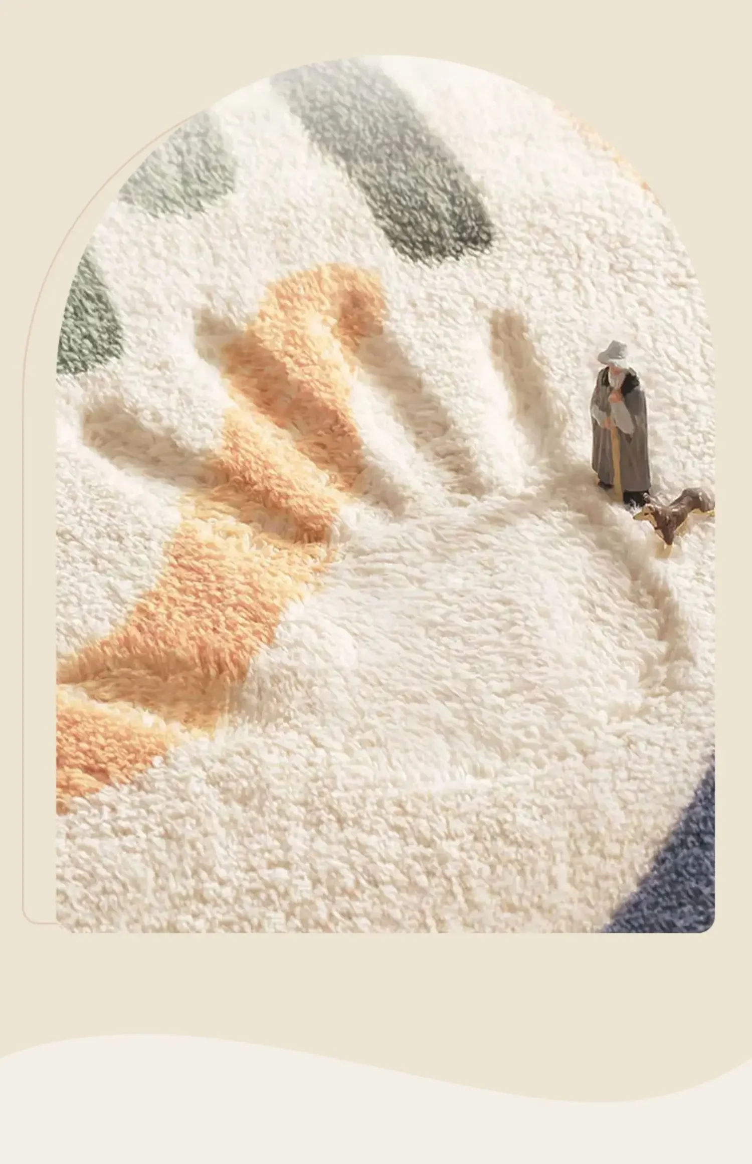 VIKAMA Weicher Plüsch-Teppich aus Kaschmirimitat, niedliche Blumen, Schlafzimmer, Bettmatte, Couchtisch, Decke, Arbeitszimmer, Computer, Sofa, Stuhl, Fußmatte – Detail 4