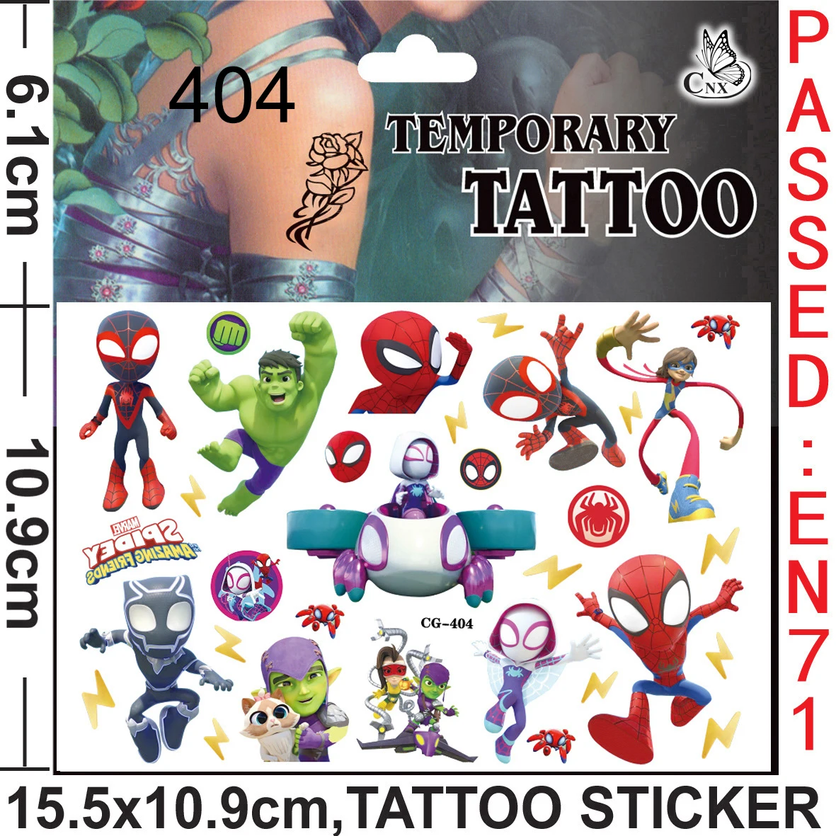 سبايدي وأصدقائه المذهلين ملصقات الوشم سبايدرمان موضوع حفلة عيد ميلاد تفضل جودي حقيبة الحشو DIY عصا ديكور المنزل