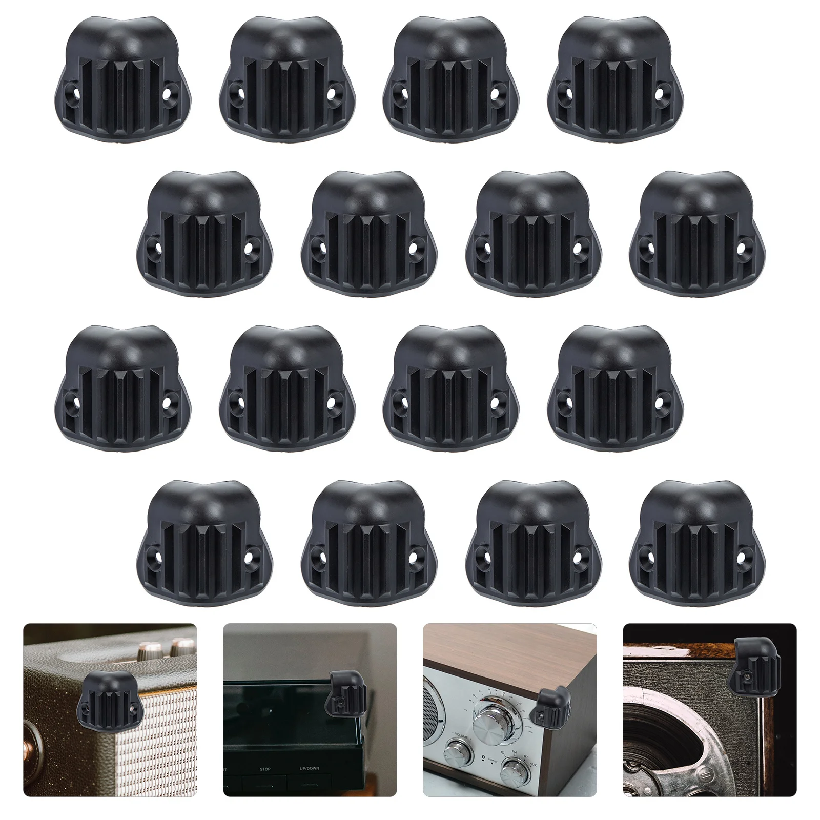 

16pcs Speaker Corner Protectors Plastic Anti-Collision Guards For Cabinet Furniture Wrap Covers Sturdy Protection Corners Angle