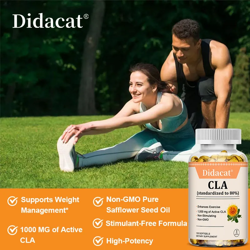 CLA Capsules 1000mg, 80% Active CLA, Support Weight Management, Promote Energy Metabolism, Enhance Exercise