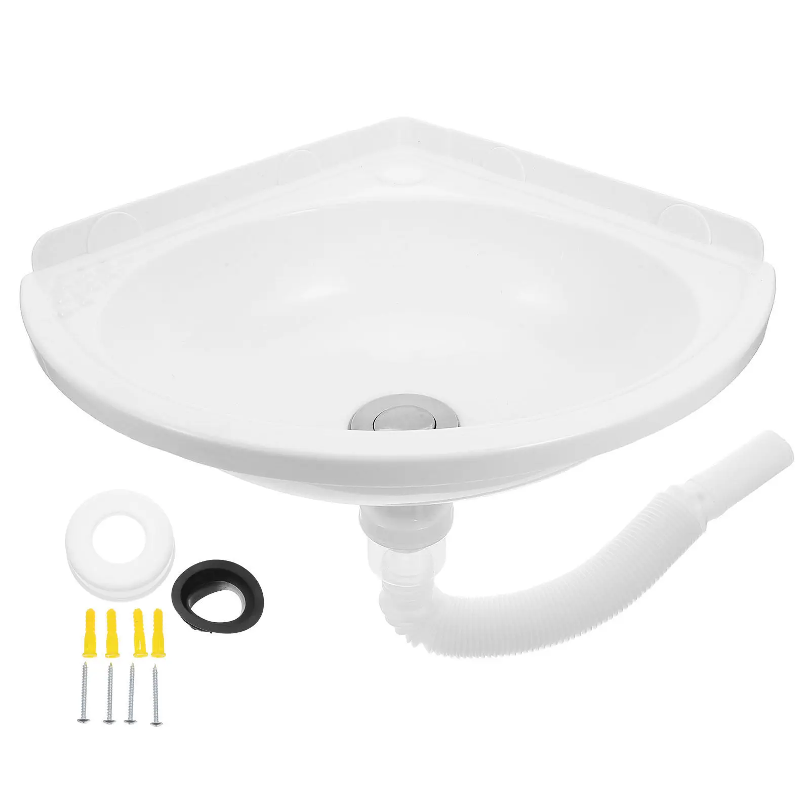 Corner Sink Wall-Mounted Triangle Bathroom Basin Compact Design For Small Bathrooms Balcony Utility Areas Corner Wall Mount Sink